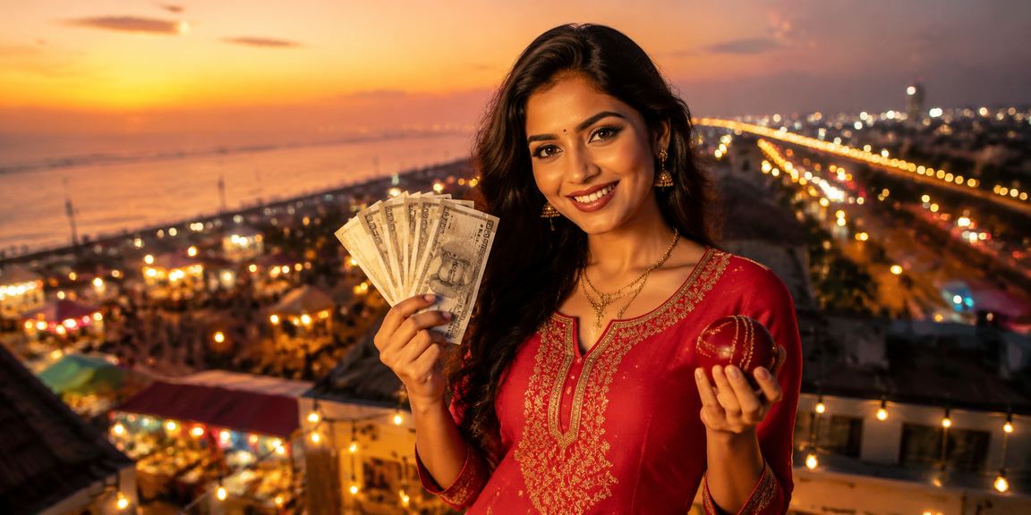User placing cricket bets via mobile in Chennai